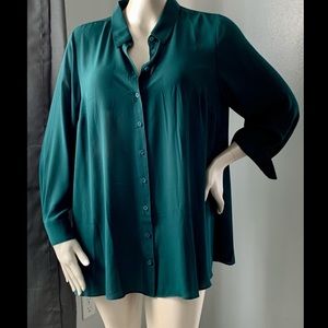 ❤️SOLD❤️NWT 18w 20w 2x plus size Lane Bryant Emerald Green Blouse Top GREAT GIFT